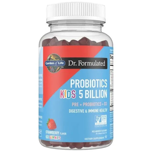 Dr. Formulated Probiotics Kids 5 Billion Gummies Strawberry - 60 - Garden of Life - Papildai