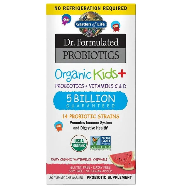Dr. Formulated Probiotics Kids+ Watermelon - 30 chewables - Garden of Life - Papildai
