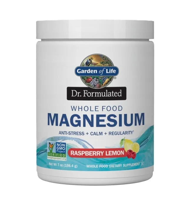 Dr. Formulated Whole Food Magnesium Raspberry Lemon - 198g - Garden of Life - Papildai