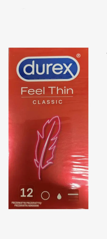 DUREX Feel Thin Classic prezervatyvai 1 pakuotė - 12 vnt. - Kosmetika