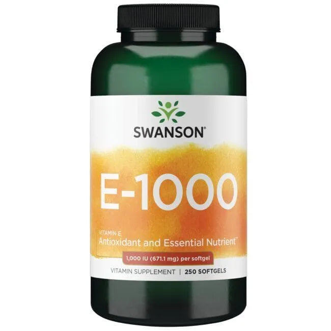 E-1000 - Antioksidantas - 1000 IU - 671 mg - N250 - Swanson - Papildai