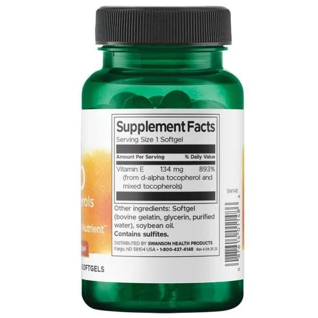 E-200 Mixed Tocopherols - 200 IU - 134 mg - N100 - Swanson - Papildai