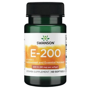 E-200 - Vitaminai - 200 IU - 90 mg - N60 - Swanson - Papildai