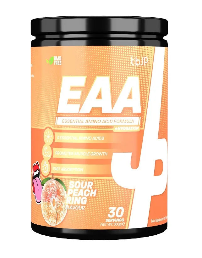 EAA + Hydration Sour Peach Ring - 300g - Trained by JP - Sporto papildai