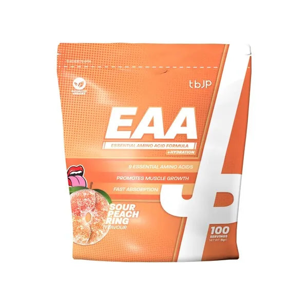 EAA + Hydration Sour Peach Rings - 1000g - Trained by JP - Sporto papildai