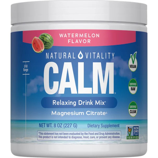 Calm Magnesium Powder, Watermelon - 227g - Natural Vitality