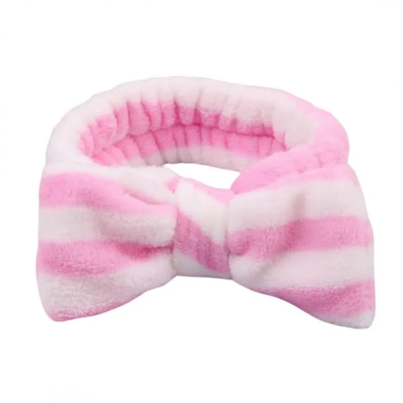 ECARLA cosmetic hairband with bow pink and white OPK18RB - Kosmetika