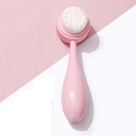 ECARLA Double-sided face wash brush - silicone SCZ13R - Kosmetika
