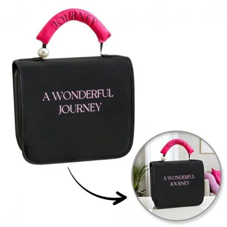 ECARLA Folding cosmetic bag - trunk with handle black KS153CZ - Kosmetika