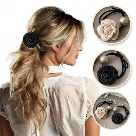 ECARLA Hair elastic GUM164 - su rože ir perla 2in1 - Kosmetika