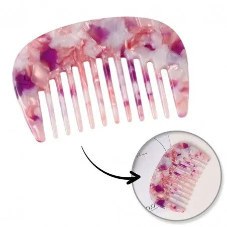 ECARLA Marble acetate pocket comb for detangling hair SCZ16R - Kosmetika