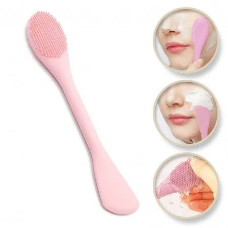 ECARLA Silicone face brush with applicator Pink AK15R. - Kosmetika