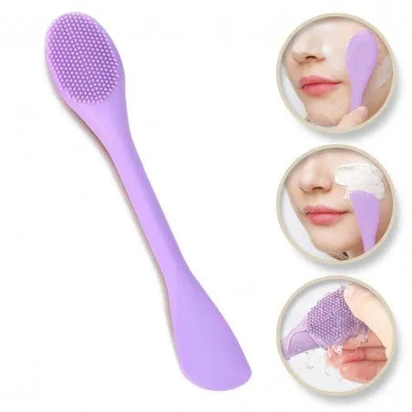 ECARLA Silicone face brush with applicator Purple AK15FIO - Kosmetika