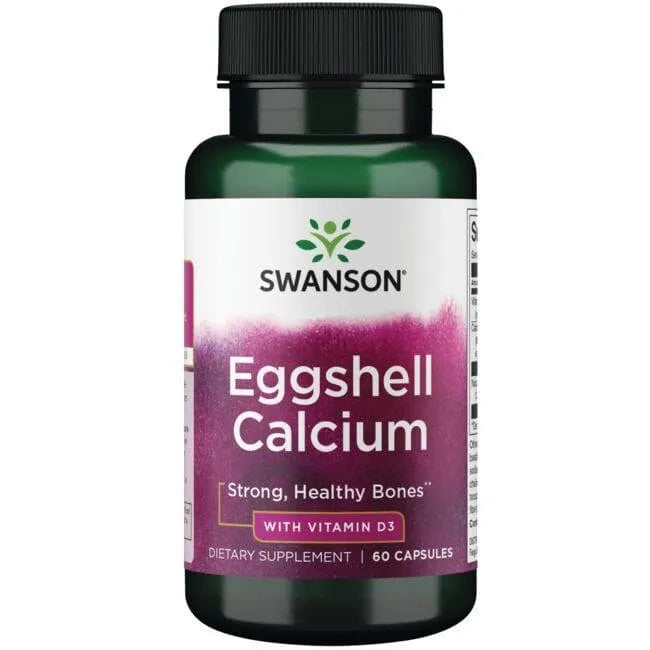 Eggshell Calcium with Vitamin D3 - N60 - Kiaušinių lukštų kalcis su vitaminu - Swanson - Papildai