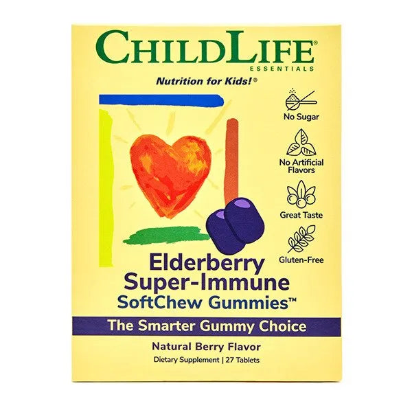 Elderberry Super-Immune SoftChew Gummies Natural Berry - 27 tabs - Child Life - Papildai