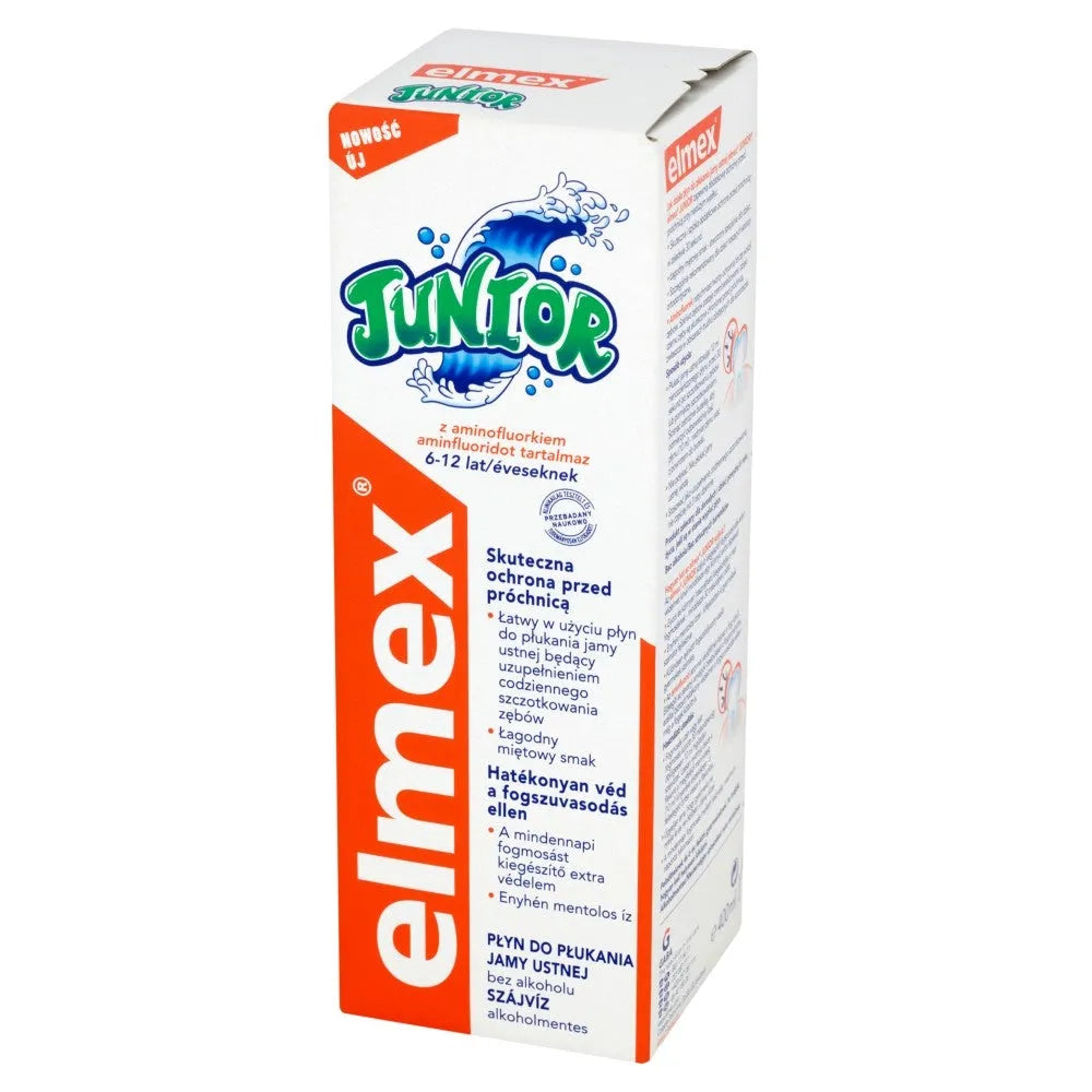 Elmex Junior Burnos skalavimo skystis vaikams nuo 6 iki 12 metų 400ml - Kosmetika