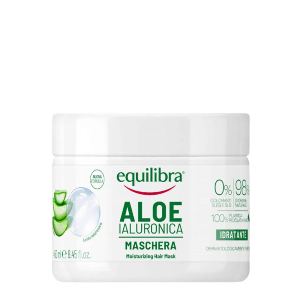 Equilibra Aloe drėkinanti plaukų kaukė su alaviju ir hialurono rūgštimi 450ml - Kosmetika