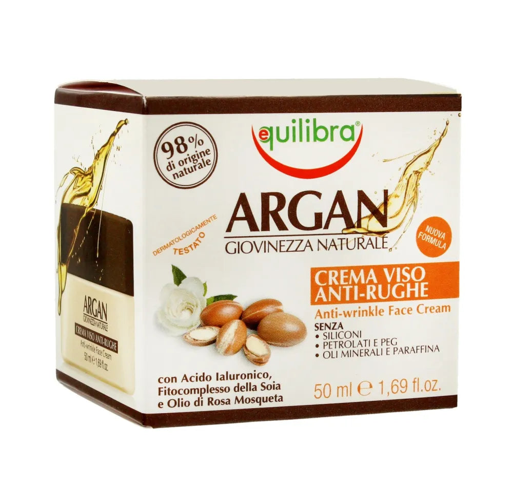 Equilibra Argan Anti-Wrinkle Cream for Face - Brandžiai odai 50ml - Kosmetika