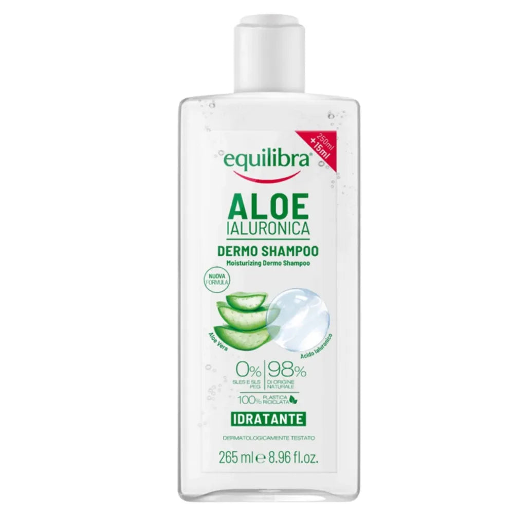 EQUILIBRA Drėkinantis alavijo šampūnas su alaviju - visiems plaukų tipams 265ml - Kosmetika