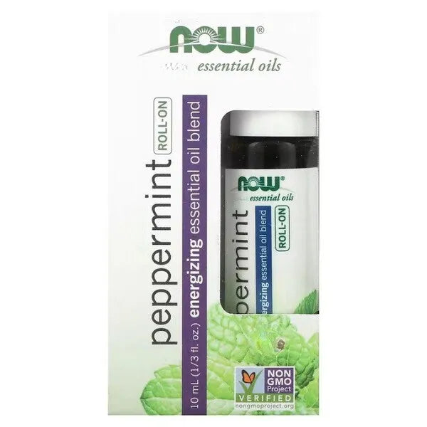 Essential Oil Roll-On Peppermint - 10 ml - NOW Foods - Papildai