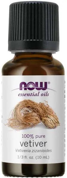 Essential Oil Vetiver - 10 ml - NOW Foods - Papildai