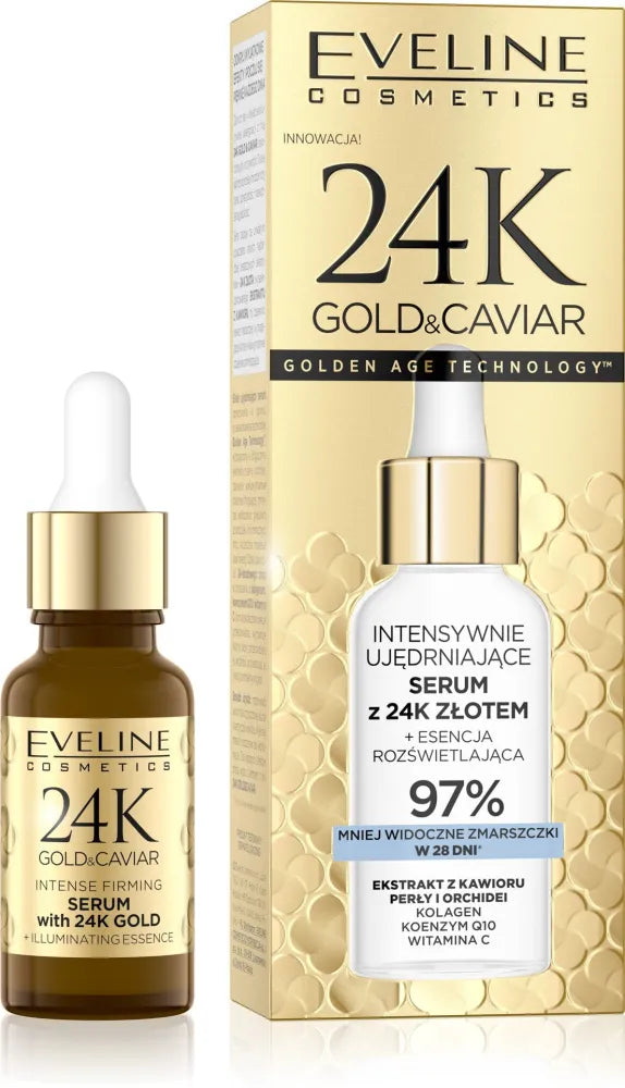 EVELINE 24K Gold&Caviar; Stangrinantis serumas 18 ml - Kosmetika