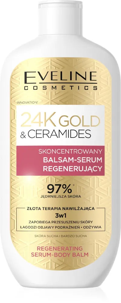 EVELINE 24K Gold Ceramides Concentrated 3-in-1 Regenerating Lotion-Serum 400 ml - Kosmetika
