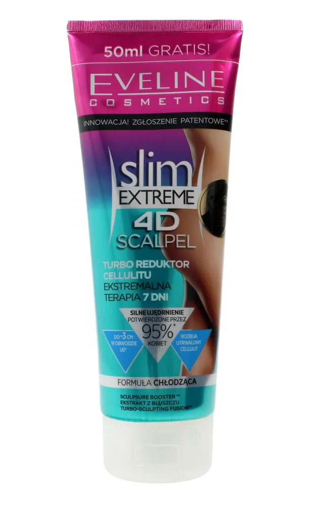 Eveline 4D slim EXTREME Scalpel Turbo Celiulito Mažinimo Priemonė 250ml - Kosmetika