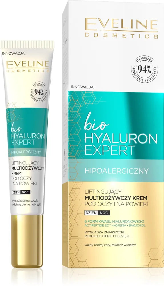 EVELINE BIO HYALURON EXPERT Paakių kremas pakeliamasis/drėkinamasis - Kosmetika