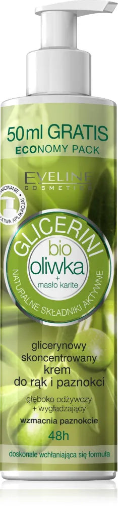 EVELINE Bio Oliwka Glycerin koncentruota rankų ir nagų kremas 245 ml - Kosmetika