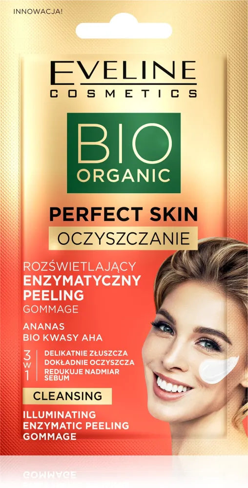 Eveline Bio Organic Perfect Skin Apšvietimo Enzimatinis Peelingas su AHA rūgštimis ir ananasu 8ml - Kosmetika