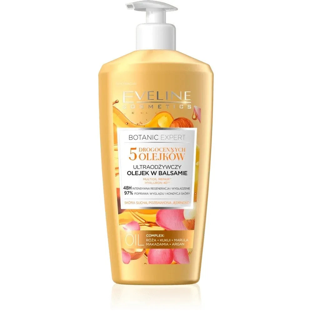 Eveline Botanic Expert Ultra-nourishing Oil kūno balzamas 5 aliejai 350ml - Kosmetika