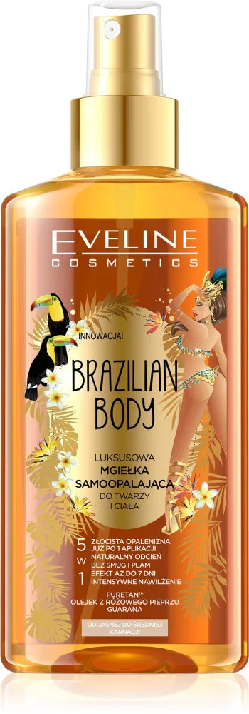 Eveline Brazilian Body Luxury Self-tanning Mist veidui ir kūnui 5in1 150ml - Kosmetika
