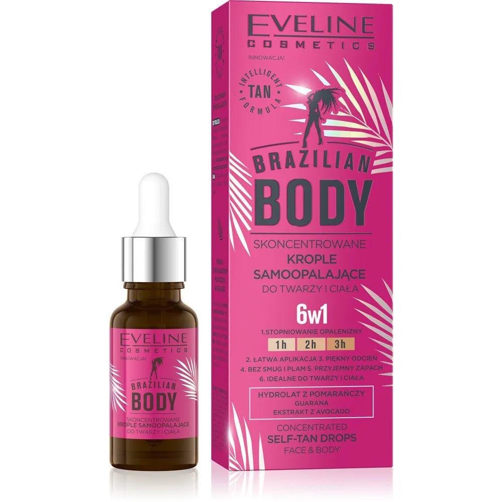 EVELINE BRAZILIAN BODY Savaiminio įdegio lašai 18ml - Kosmetika
