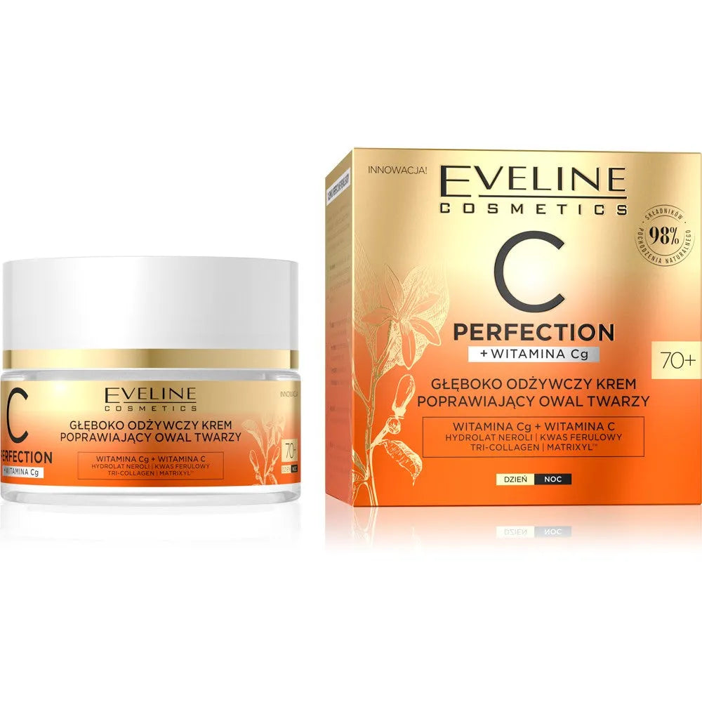Eveline C Perfection Deeply Nourishing Cream gerinantis veido kontūrą 70+ dienai ir nakčiai 50ml - Kosmetika