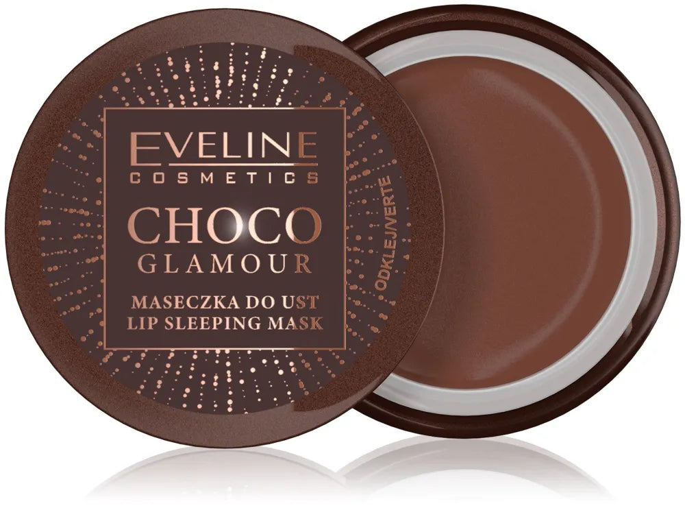 EVELINE Choco Glamour Intensyviai regeneruojanti naktinė lūpų kaukė - Kosmetika