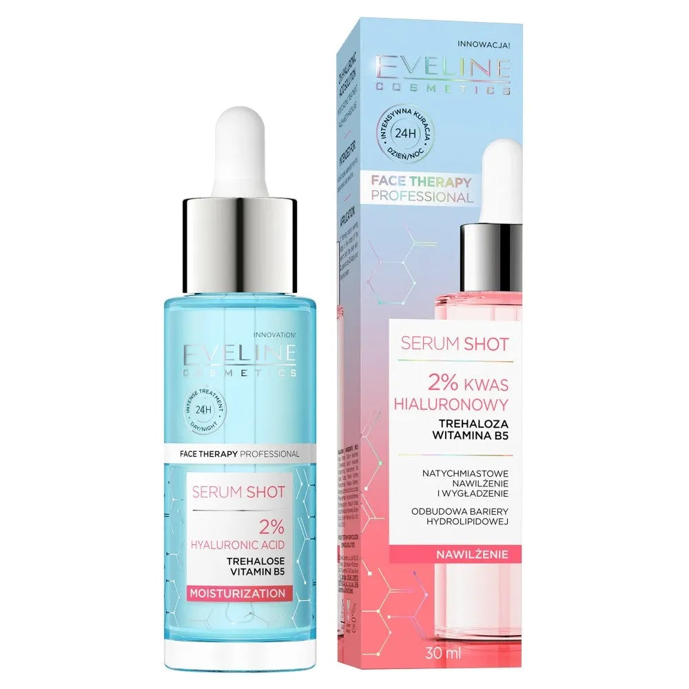 Eveline Face Therapy Professional Serum Shot Drėkinamoji procedūra - 2% hialurono rūgšties 30ml - Kosmetika
