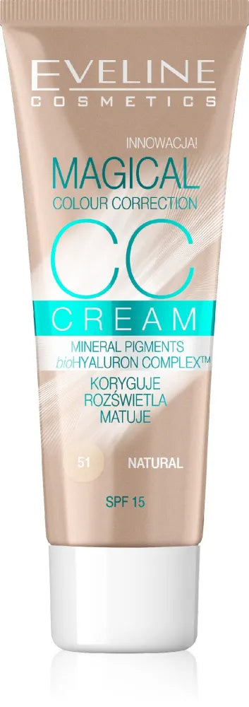 Eveline Fluid Magical CC Cream nr. 51 Natūralus 30ml - Kosmetika