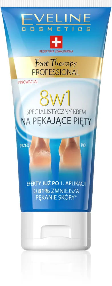 Eveline Foot Therapy Professional Cream for įtrūkusius kulnus 8in1 100ml - Kosmetika