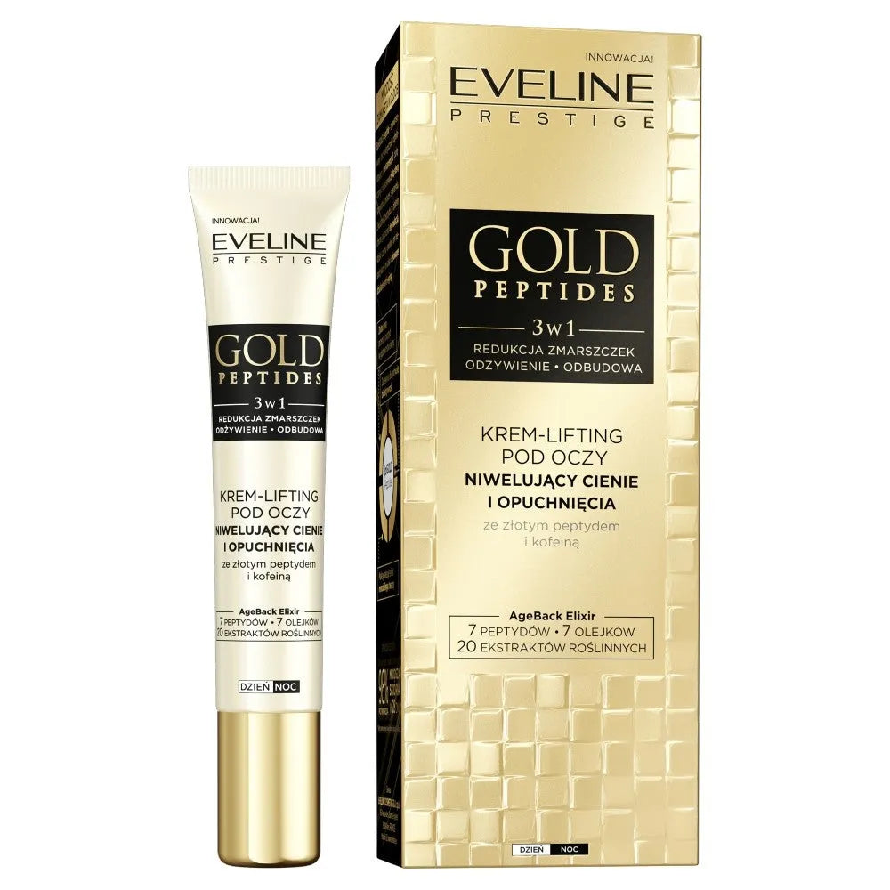 EVELINE Gold Peptides 3in1 Lifting Cream for Eyes mažinantis tamsius ratilus ir paburkimą 15ml - Kosmetika