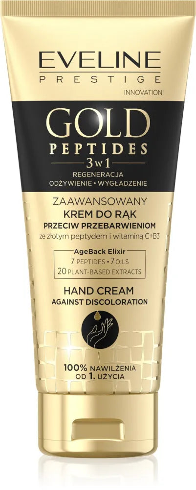 EVELINE Gold Peptides Advanced Hand Cream 3in1 - prieš dėmėtumą 75 ml - Kosmetika