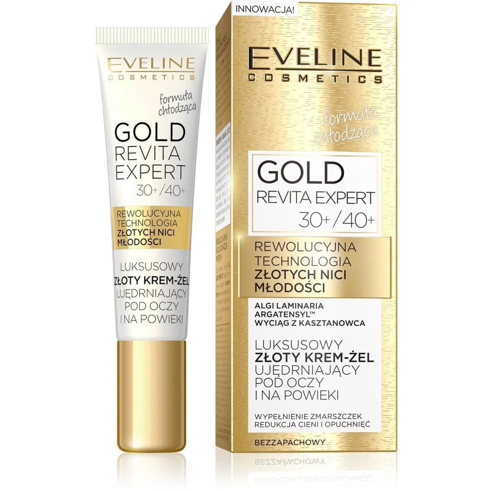 Eveline Gold Revita Expert 30+/40+ Prabangus Auksinis Stangrinamasis Kremas-Gelis Akims ir Vokams 15ml - Kosmetika