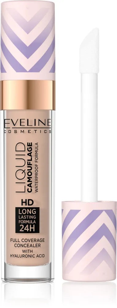 EVELINE Liquid Camouflage Vandeniui atsparus koreguojantis kremas su hialurono rūgštimi nr. 06 Vidutinė bežinė 7.5 ml