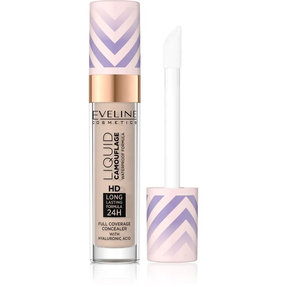 Eveline Liquid Camouflage Vandeniui Atsparus Korrektorius su hialurono rūgštimi nr. 05 Šviesus Smėlis 7.5ml - Kosmetika