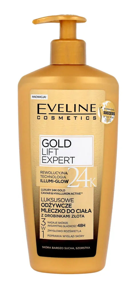 Eveline Luxury Expert Maitinantis kūno pienelis 24K Gold 350ml - Kosmetika