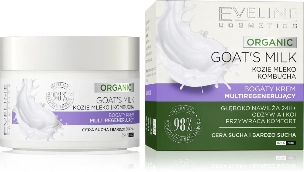 Eveline Organic Goat’s Milk Rich Regenerating Cream for Day and Night - Sausai ir labai odai 50ml - Kosmetika