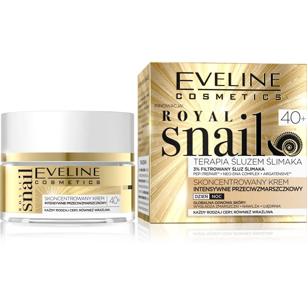 Eveline Royal Snail 40+ Koncentruota Kremas nuo Raukšlių Dienai ir Nakčiai 50ml - Kosmetika