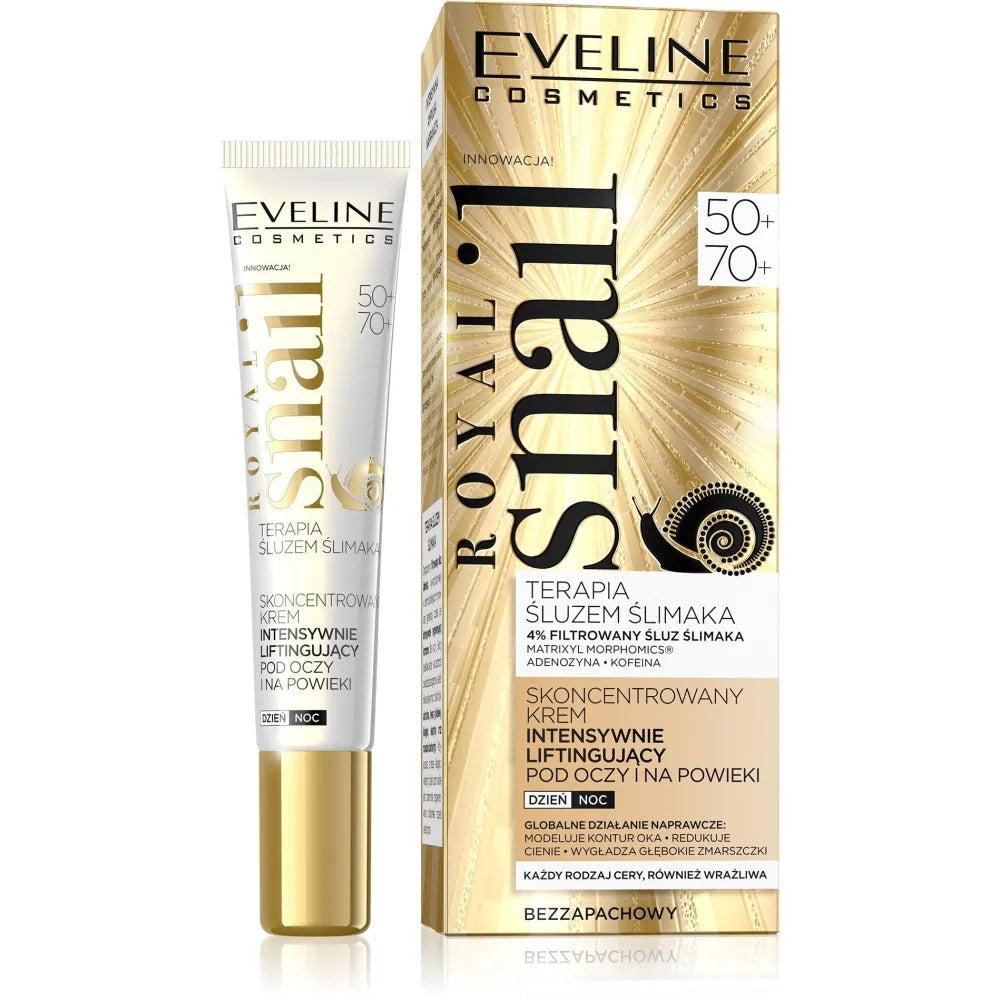 Eveline Royal Snail 50+/70+ Koncentruota Kremas intensyviai pakeliantis po akimis ir vokams dienai nakčiai 20ml