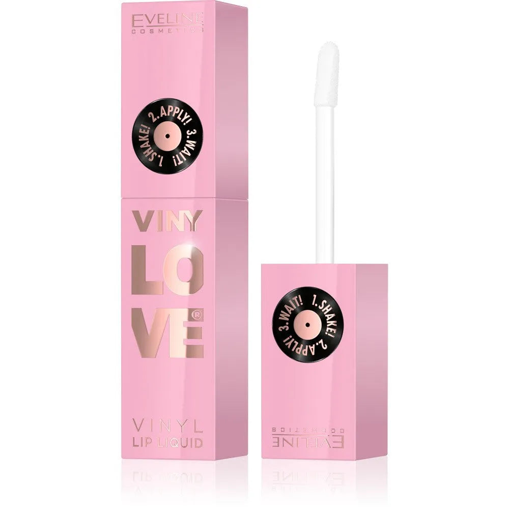 EVELINE Vinylove Ilgai išliekantys skysti lūpų dažai su vinilo efektu 01 Pinky 4 ml - Kosmetika