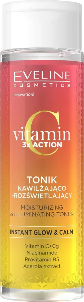 EVELINE Vitamin C 3x Action Drėkinantis - Apšviečiantis Veido Tonikas 200 ml - Kosmetika